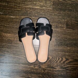 Elegant Black Slide Sandals